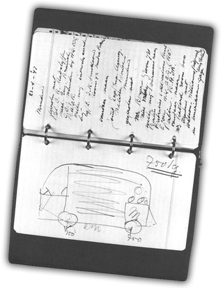 Ben Pon’s original sketch of a VW-based cargo van
